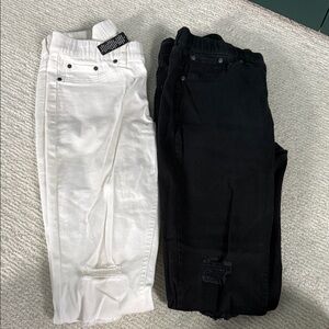 HUE Women's Jeans Jeggings - Black and White